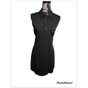 Sporty Black Dress with 3  buttons sz large